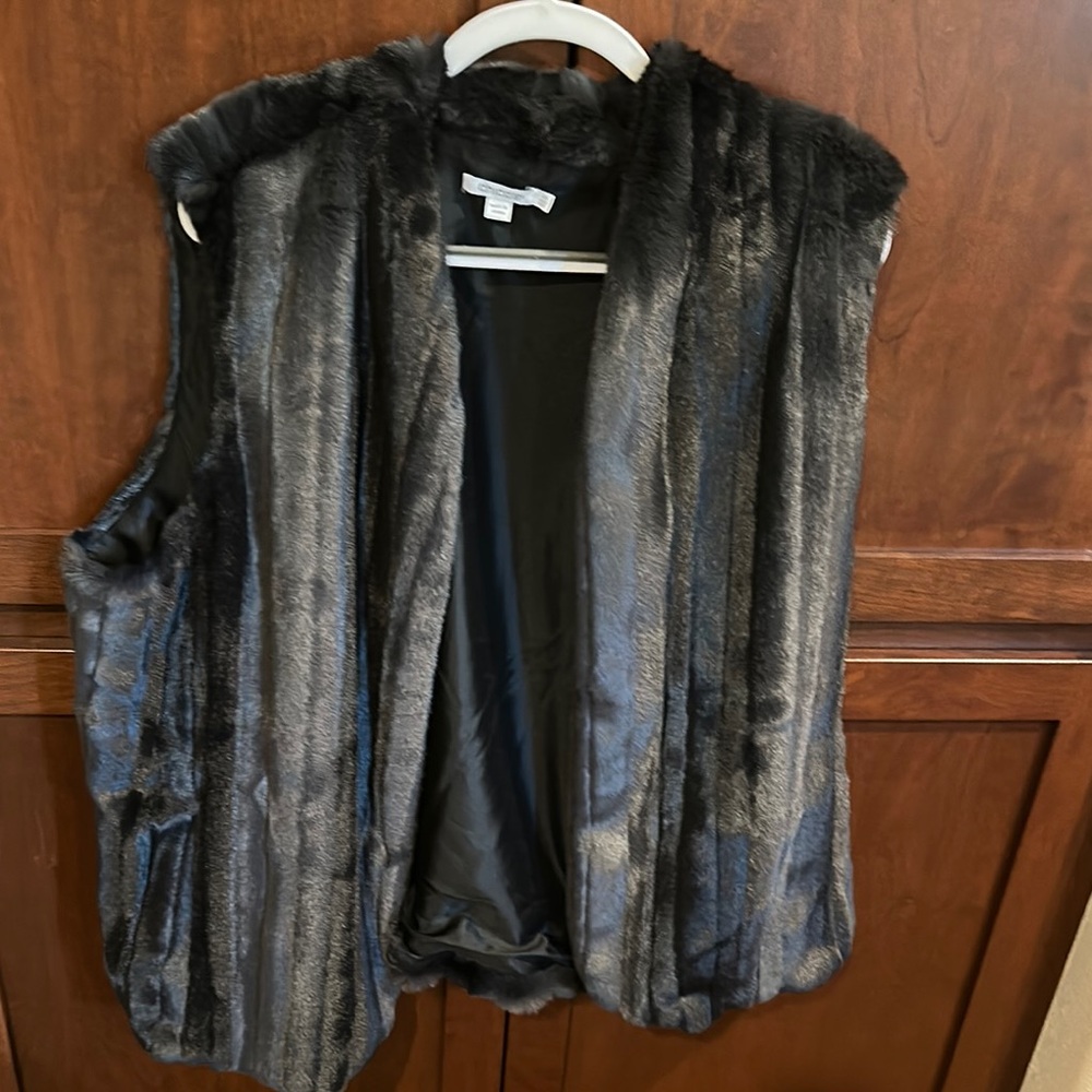 Chico's Black Faux Fur Vest